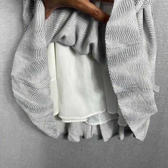 NWT Gap Dress Small White Black Printed Tie Waist Sleeveless Pockets - Picture 8 of 14